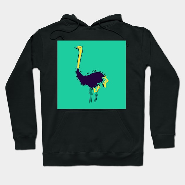 Ostrich Illustration Hoodie by PurpleTank